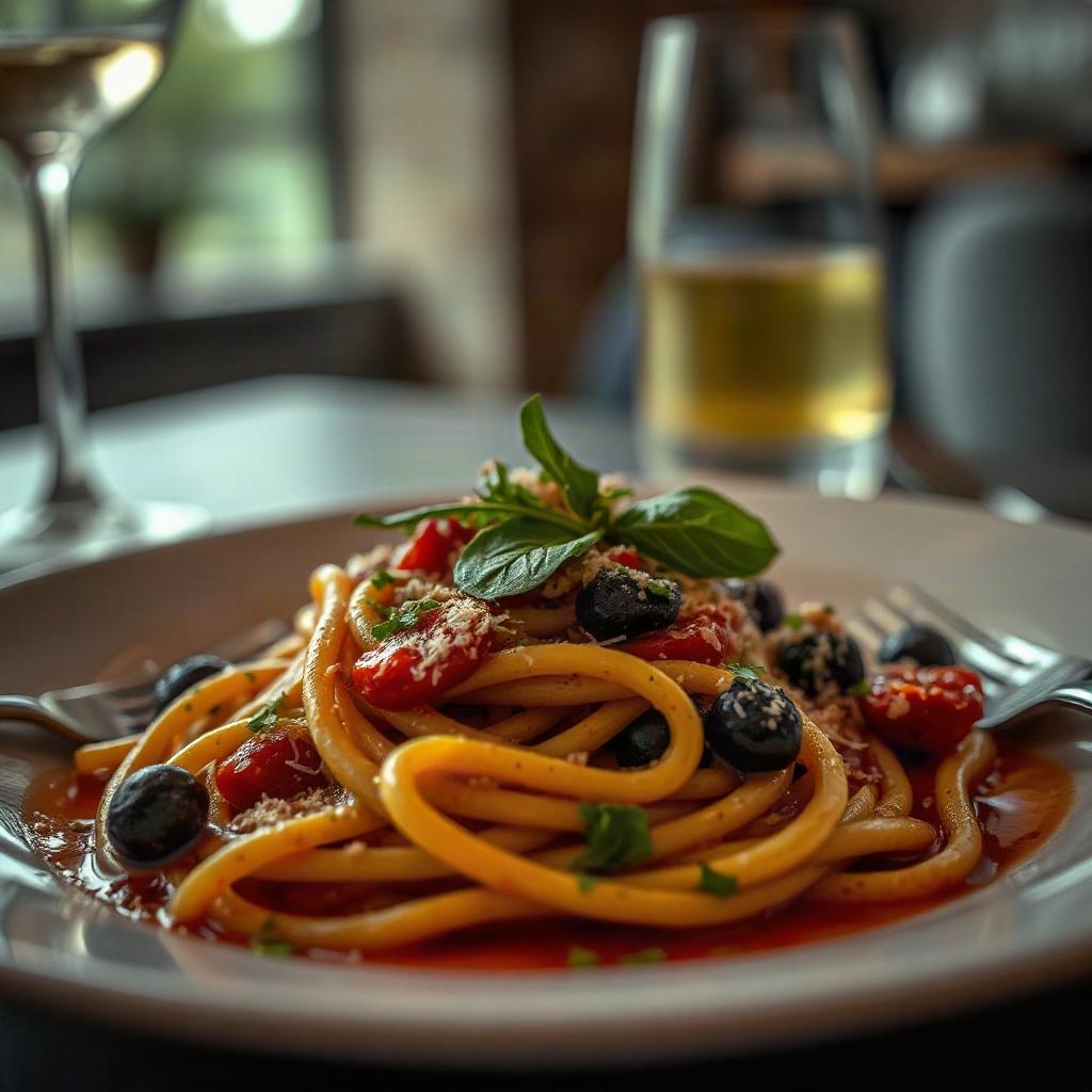 gourmet pasta dish